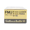 9X19 124GR FMJ SELLIER BELLOT