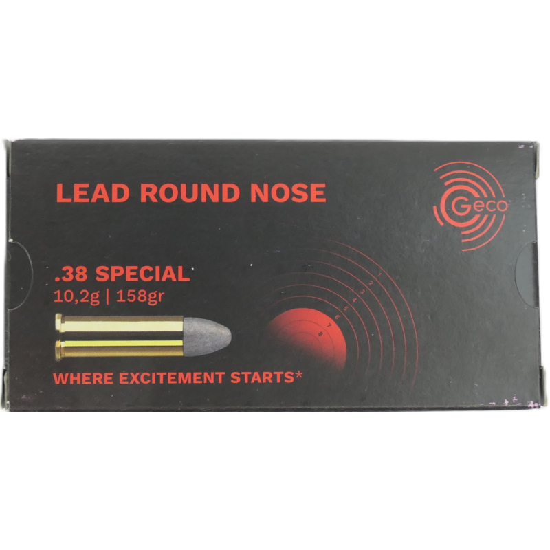 38 SPECIAL GECO 158 GR TETE PLOMB  LRN