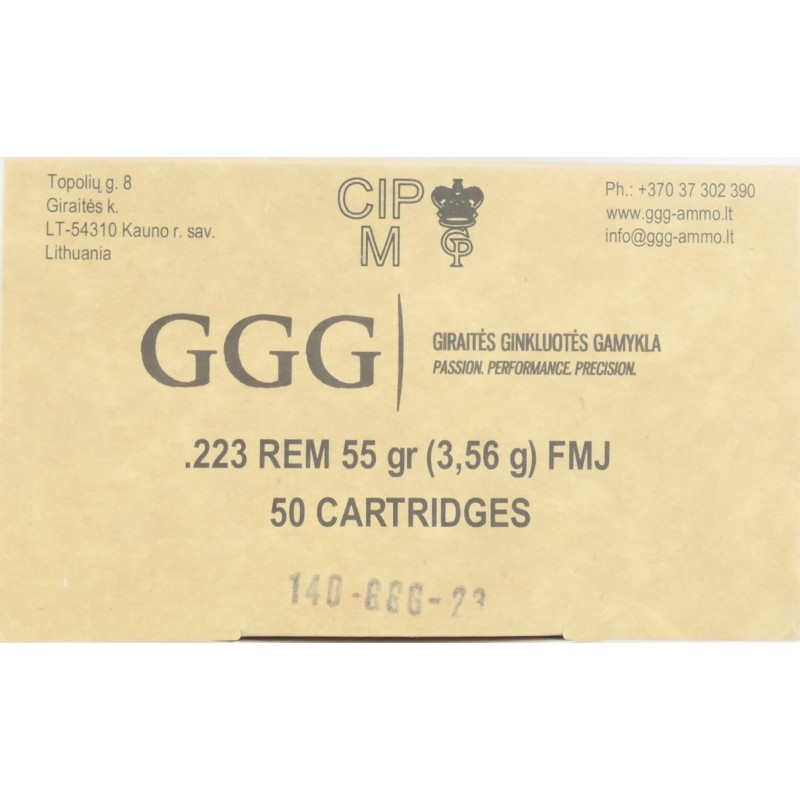 223 REM GGG 55GR FMJ BOITE DE 50