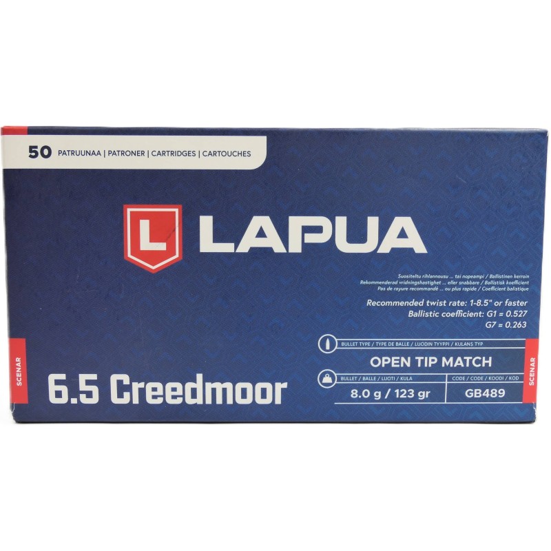 6.5 CREEDMOR LAPUA SCENAR 123 GR