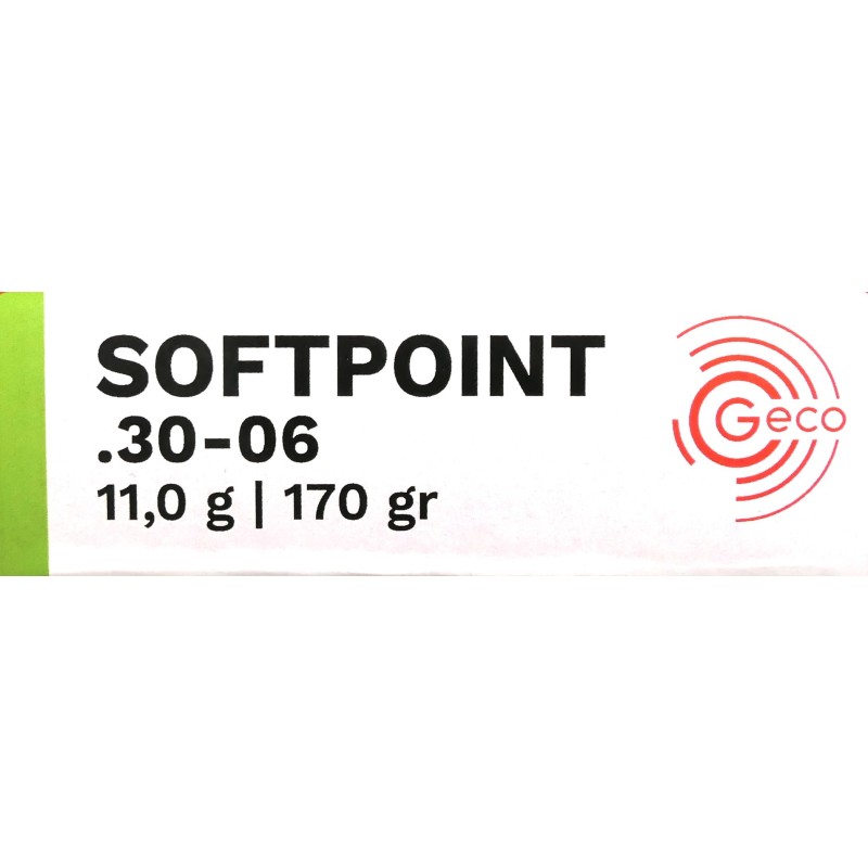30-06 SPRING GECO SOFTPOINT 170 GRS 11 G